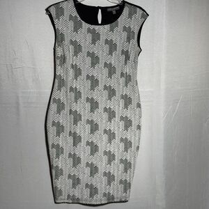 A Pea In The Pod Maternity Dress Small Black White Sheath Work Career Easter